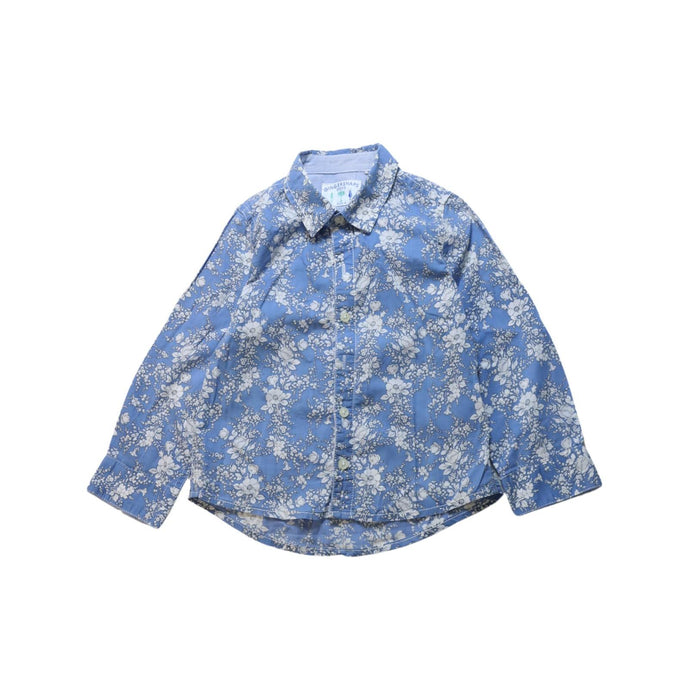 A Blue Long Sleeve Shirts from Gingersnaps in size 4T for boy. (Front View)