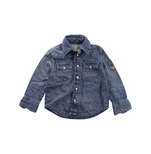 A Blue Long Sleeve Shirts from Polo Ralph Lauren in size 2T for boy. (Front View)