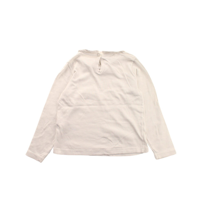 A White Long Sleeve Tops from Petit Bateau in size 6T for girl. (Back View)
