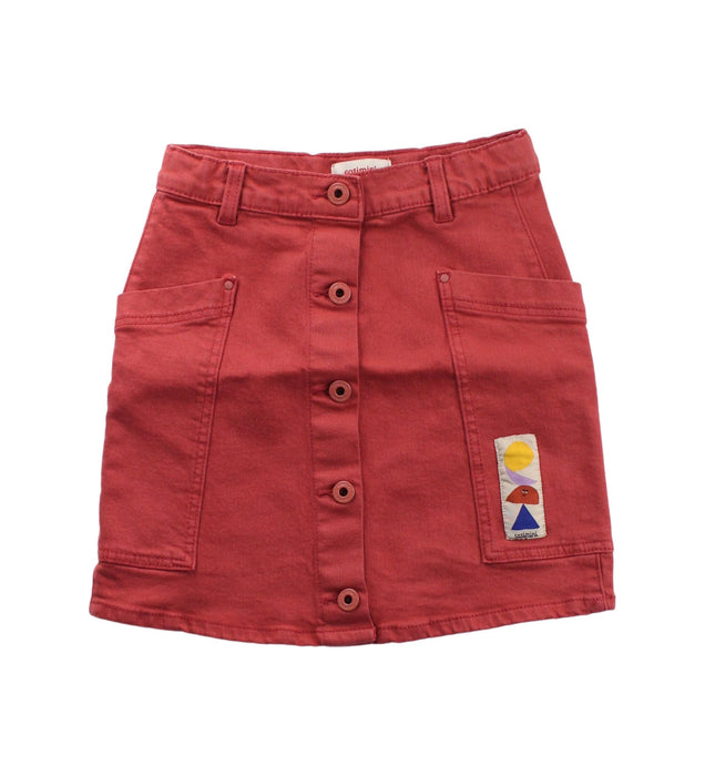 A Orange Mid Skirts from Catimini in size 6T for girl. (Front View)