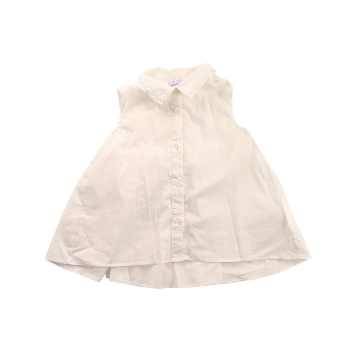 A White Sleeveless Tops from Mayoral in size 4T for girl. (Front View)