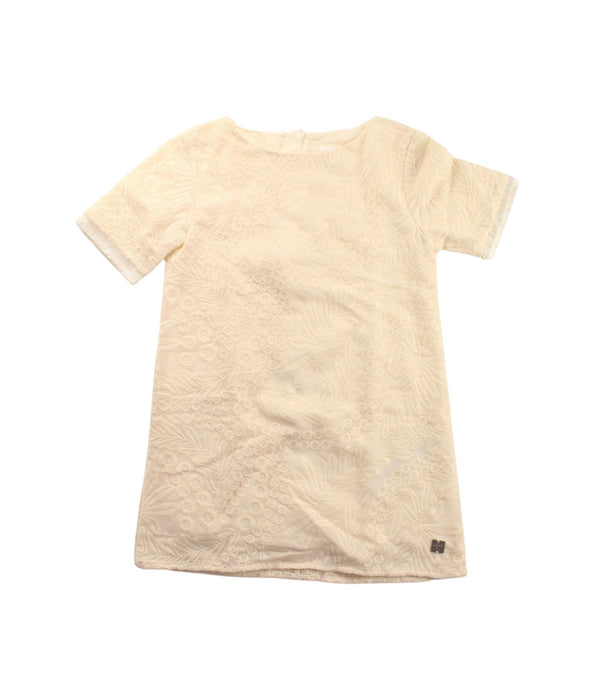 A Yellow Short Sleeve Dresses from Carrément Beau in size 4T for girl. (Front View)