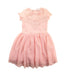 A Pink Short Sleeve Dresses from Le Chic in size 4T for girl. (Front View)