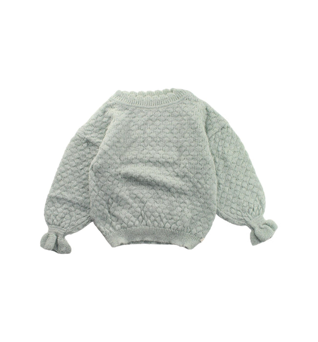 A Green Knit Sweaters from Buho in size 4T for girl. (Front View)