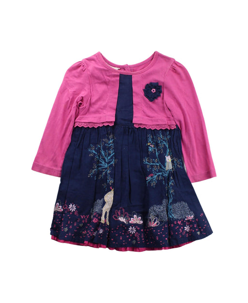 A Blue Long Sleeve Dresses from Monsoon in size 6-12M for girl. (Front View)