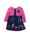 A Blue Long Sleeve Dresses from Monsoon in size 6-12M for girl. (Front View)