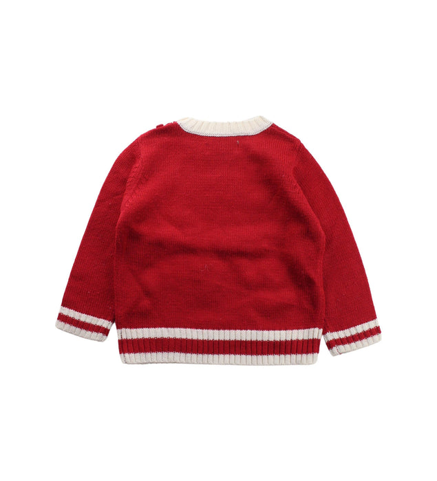 A Red Knit Sweaters from Chickeeduck in size 18-24M for girl. (Back View)