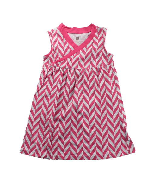 A Pink Sleeveless Dresses from Tea in size 4T for girl. (Front View)