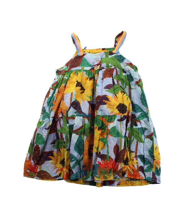 A Blue Sleeveless Dresses from Nanos in size 5T for girl. (Back View)