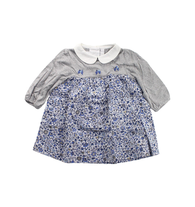 A Blue Long Sleeve Dresses from Familiar in size 6-12M for girl. (Front View)