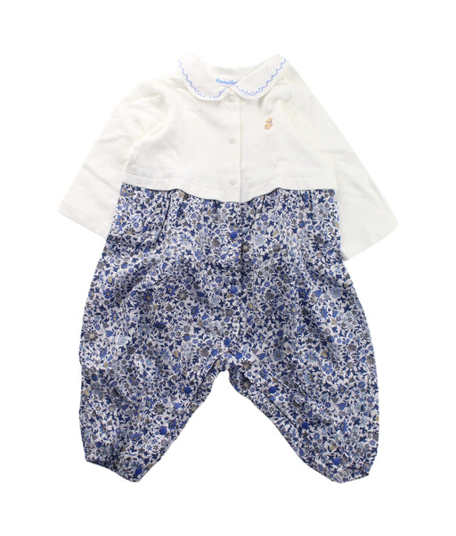 A Blue Long Sleeve Jumpsuits from Familiar in size 6-12M for girl. (Front View)