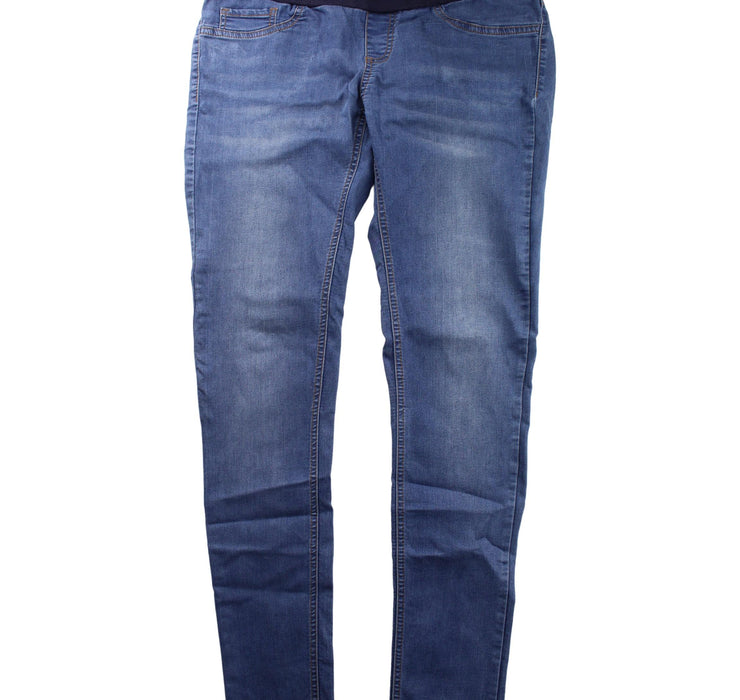 A Blue Jeans from 010 Maternity in size M for maternity. (Front View)