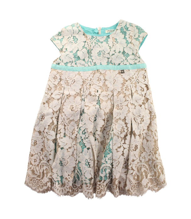 A Green Short Sleeve Dresses from TWINSET in size 4T for girl. (Front View)