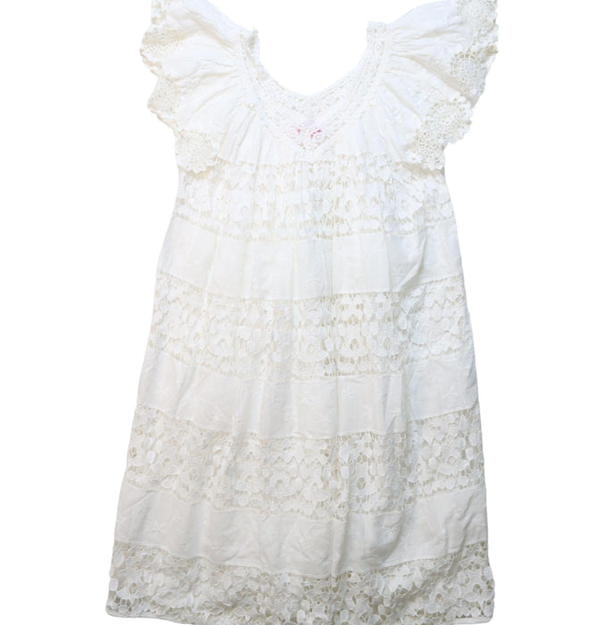 A White Short Sleeve Dresses from Coco and Ginger in size 7Y for girl. (Front View)