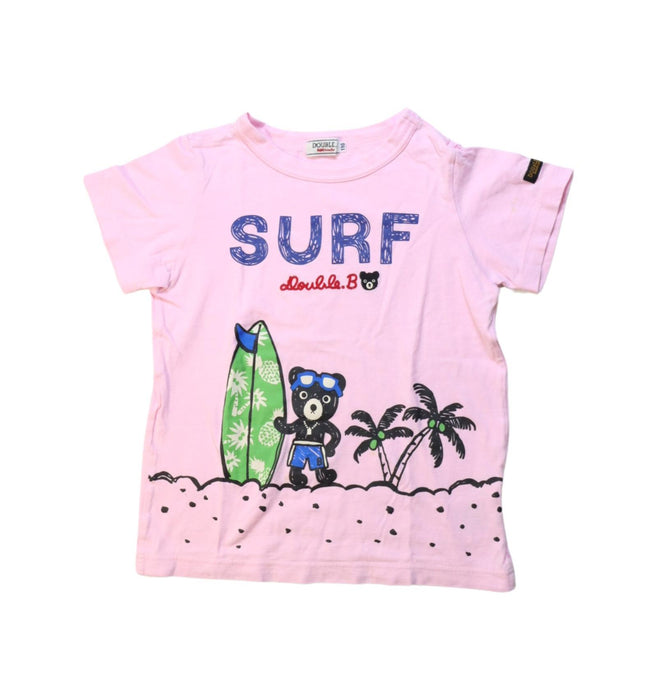 A Multicolour Short Sleeve T Shirts from Miki House in size 4T for girl. (Front View)