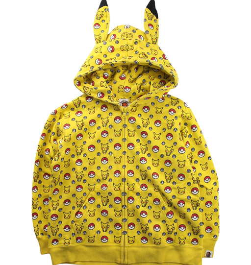 A Yellow Zippered Sweatshirts from BAPE KIDS in size 7Y for neutral. (Front View)