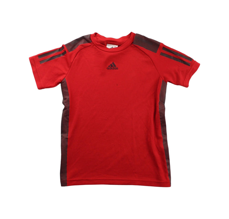 A Red Short Sleeve T Shirts from Adidas in size 7Y for boy. (Front View)