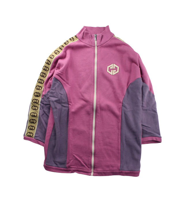 A Pink Zippered Sweatshirts from Gucci in size 12Y for girl. (Front View)