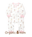 A White Pyjama Sets from Organic Mom in size 3-6M for girl. (Front View)