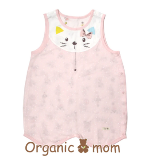 A Pink Rompers from Organic Mom in size 2T for girl. (Front View)