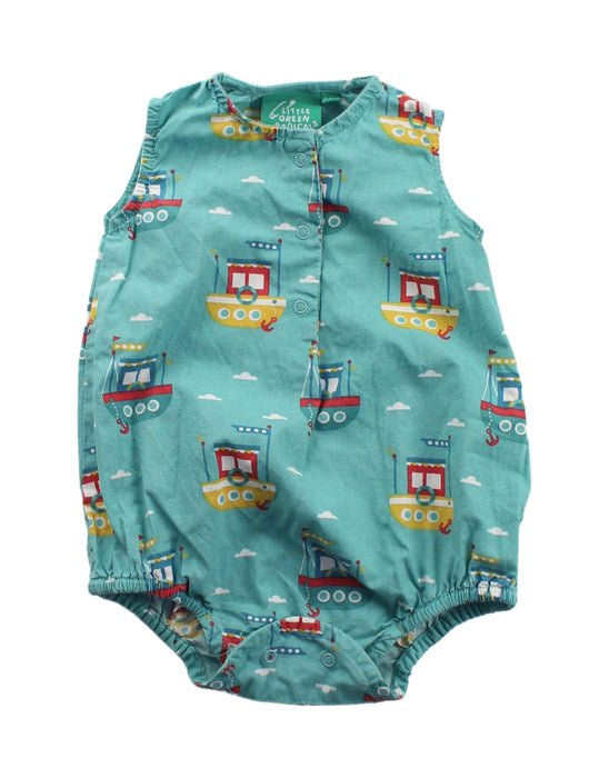 A Green Sleeveless Bodysuits from Little Green Radicals in size 6-12M for boy. (Front View)