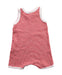 A Red Sleeveless Rompers from Petit Bateau in size 0-3M for boy. (Back View)