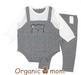 A Grey Bodysuits from Organic Mom in size 3-6M for boy. (Front View)