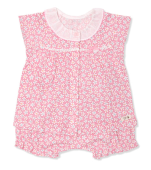 A Pink Pyjama Sets from Organic Mom in size 6-12M for girl. (Front View)