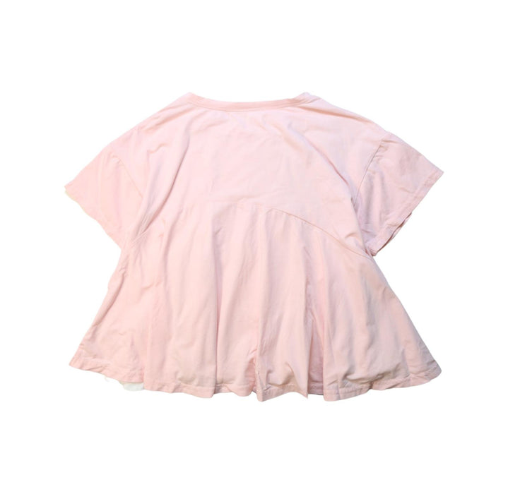 A Pink Short Sleeve Tops from As Know As Ponpoko in size 7Y for girl. (Back View)