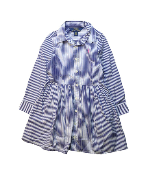 A Blue Long Sleeve Dresses from Polo Ralph Lauren in size 3T for girl. (Front View)