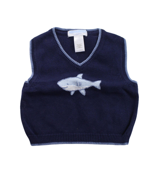 A Blue Sweater Vests from Janie & Jack in size 6-12M for boy. (Front View)