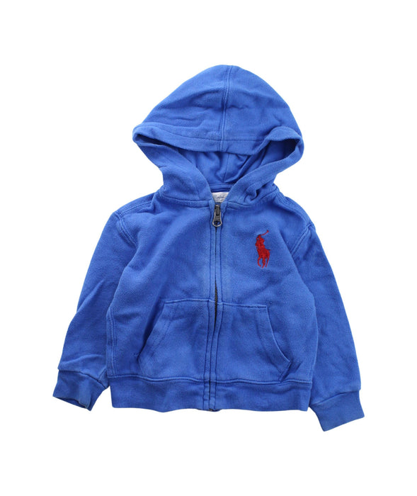 A Blue Zippered Sweatshirts from Ralph Lauren in size 6-12M for boy. (Front View)