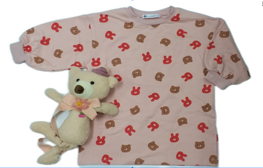 A Pink Sweater Dresses from Coco Rabbit in size 5T for girl. (Front View)