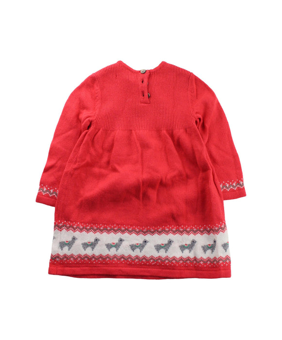 A Red Sweater Dresses from Boden in size 12-18M for girl. (Back View)