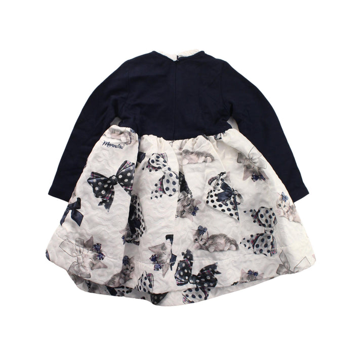 A Blue Long Sleeve Dresses from Monnalisa in size 6-12M for girl. (Back View)