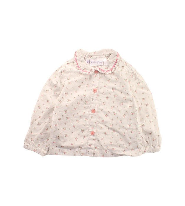 A White Long Sleeve Shirts from Rachel Riley in size 12-18M for girl. (Front View)
