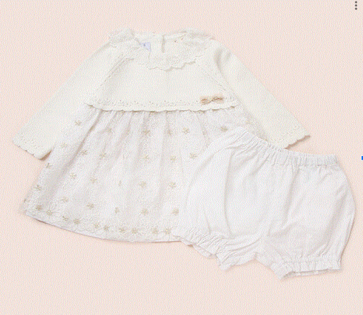 A White Long Sleeve Dresses from Happyland in size 3T for girl. (Front View)