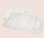 A White Long Sleeve Dresses from Happyland in size 3T for girl. (Front View)
