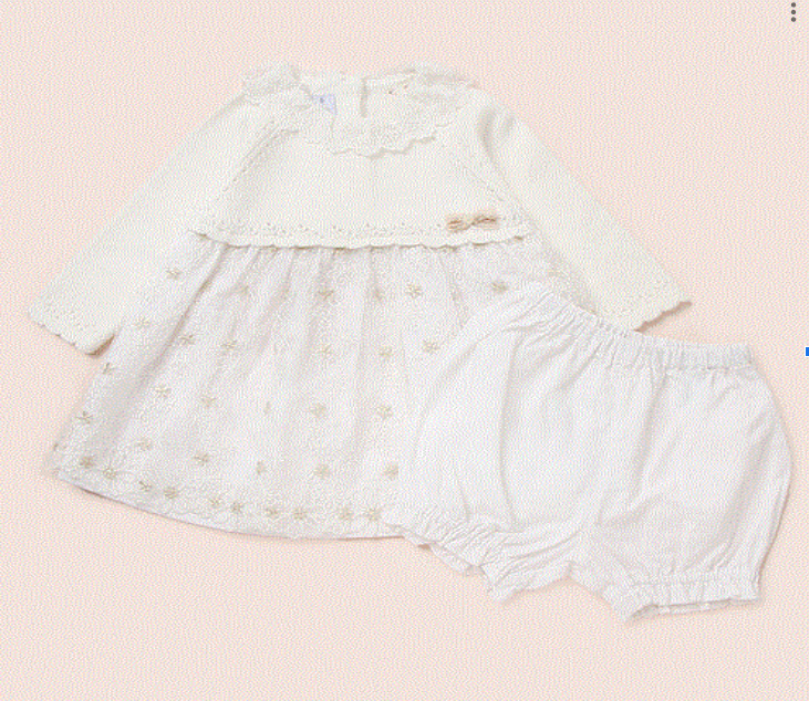 A White Long Sleeve Dresses from Happyland in size 3T for girl. (Front View)