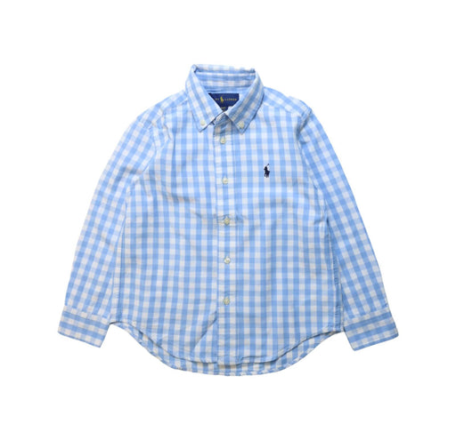 A Blue Long Sleeve Shirts from Ralph Lauren in size 4T for boy. (Front View)