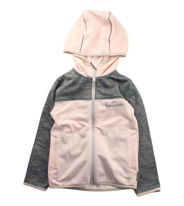 A Pink Lightweight Jackets from Kathmandu in size 4T for girl. (Front View)