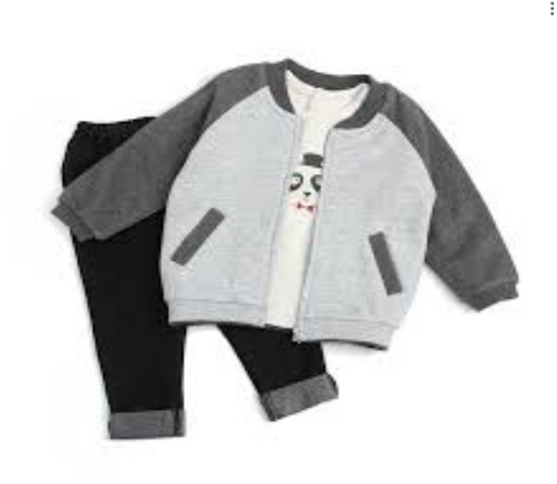 A Grey Zippered Sweatshirts from Happyland in size 12-18M for boy. (Front View)