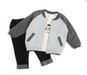 A Grey Zippered Sweatshirts from Happyland in size 12-18M for boy. (Front View)