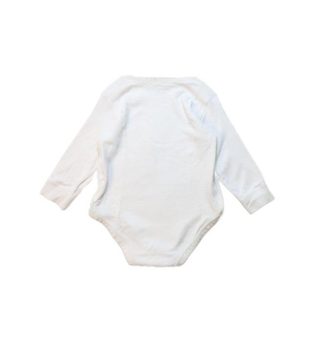 A White Long Sleeve Bodysuits from Mides in size 12-18M for neutral. (Back View)