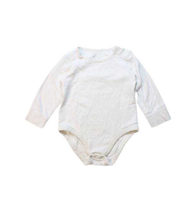 A White Long Sleeve Bodysuits from Mides in size 18-24M for neutral. (Front View)