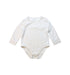 A White Long Sleeve Bodysuits from Mides in size 18-24M for neutral. (Front View)