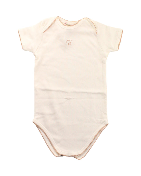 A White Short Sleeve Bodysuits from Bonpoint in size 6-12M for girl. (Front View)
