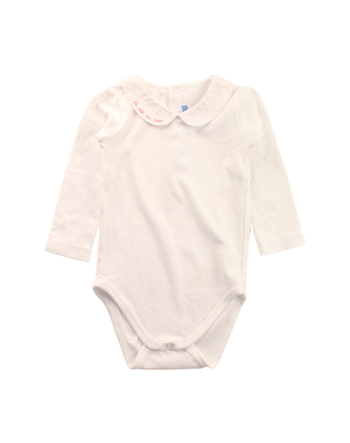 A White Long Sleeve Bodysuits from Jacadi in size 6-12M for girl. (Front View)