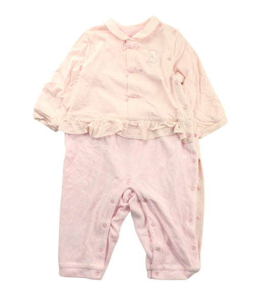A Pink Long Sleeve Jumpsuits from Chickeeduck in size 12-18M for girl. (Front View)
