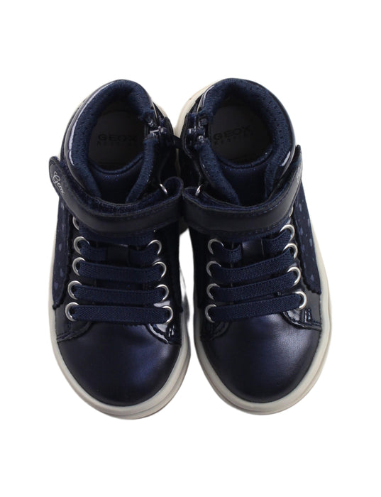 A Blue Sneakers from Geox in size 3T for girl. (Back View)